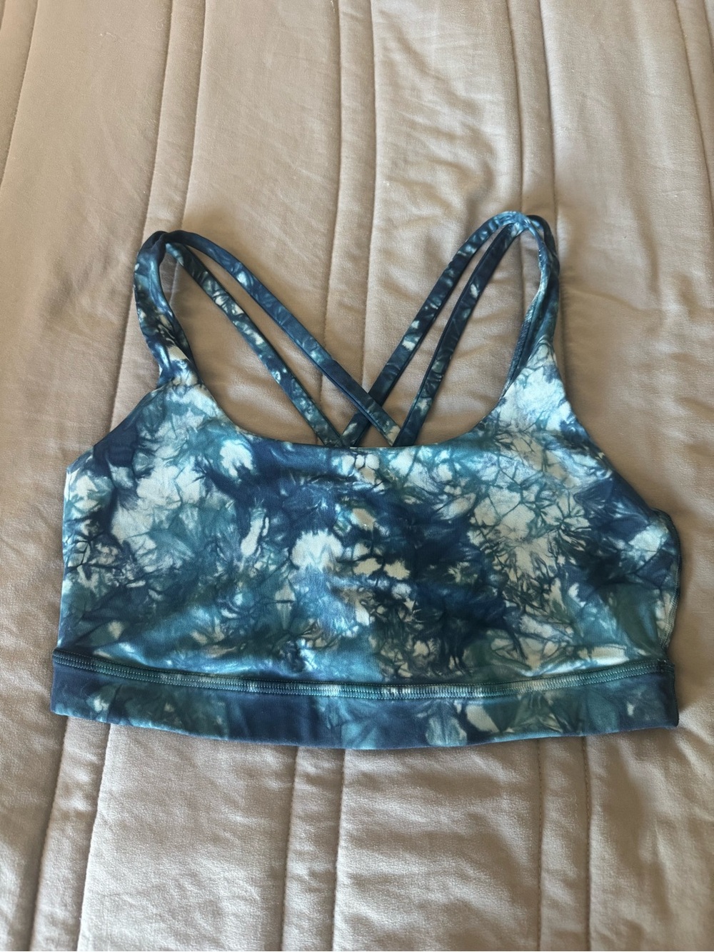 lululemon athletica Blue Tie-Dye Double-Strap Sports Bra size 6
